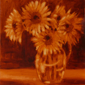 Sunflowers in
Transparent Red Oxide